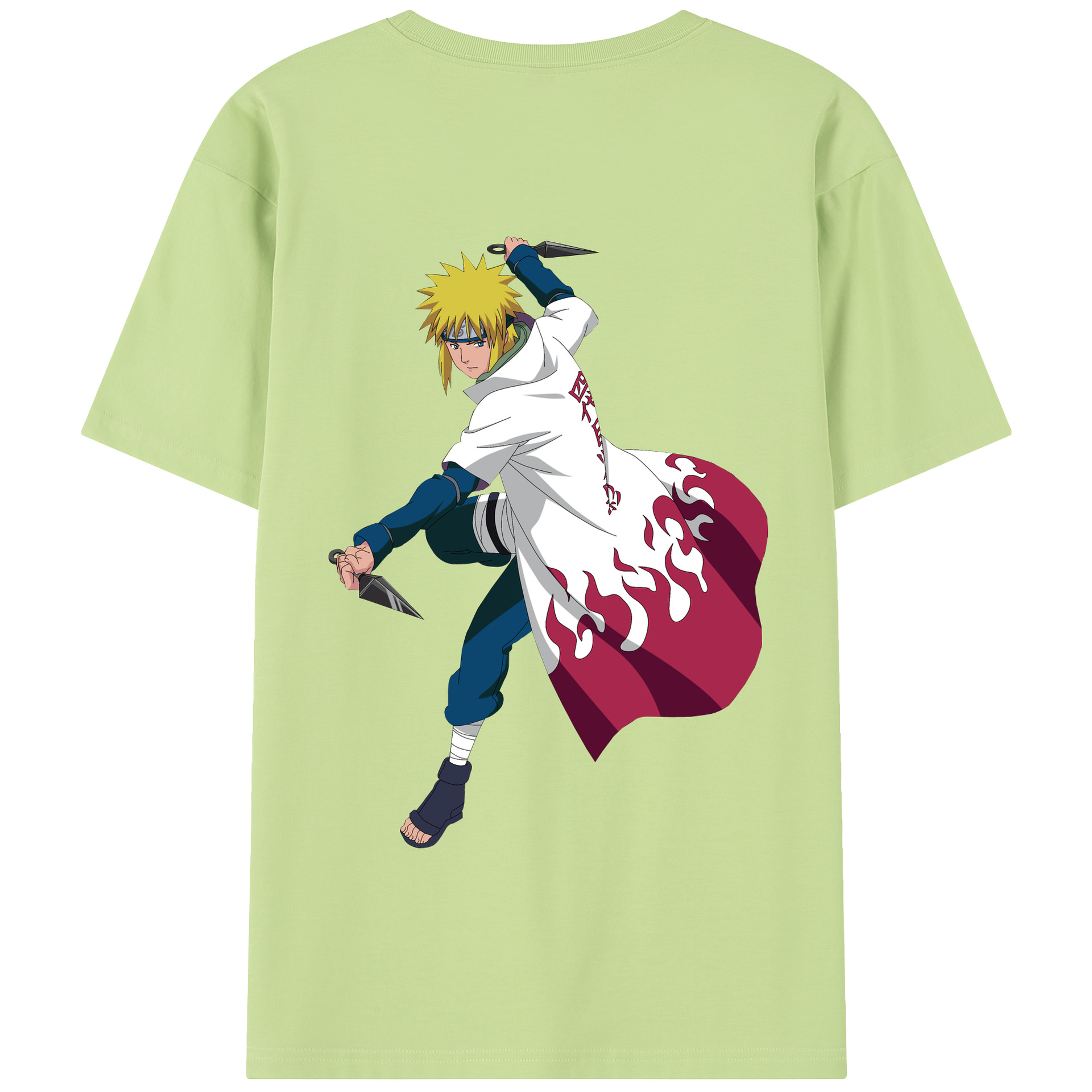 （画像用） NARUTO -ナルト- 波風 ミナト Namikaze Minato 綿100％半袖Tシャツ（背面プリント）